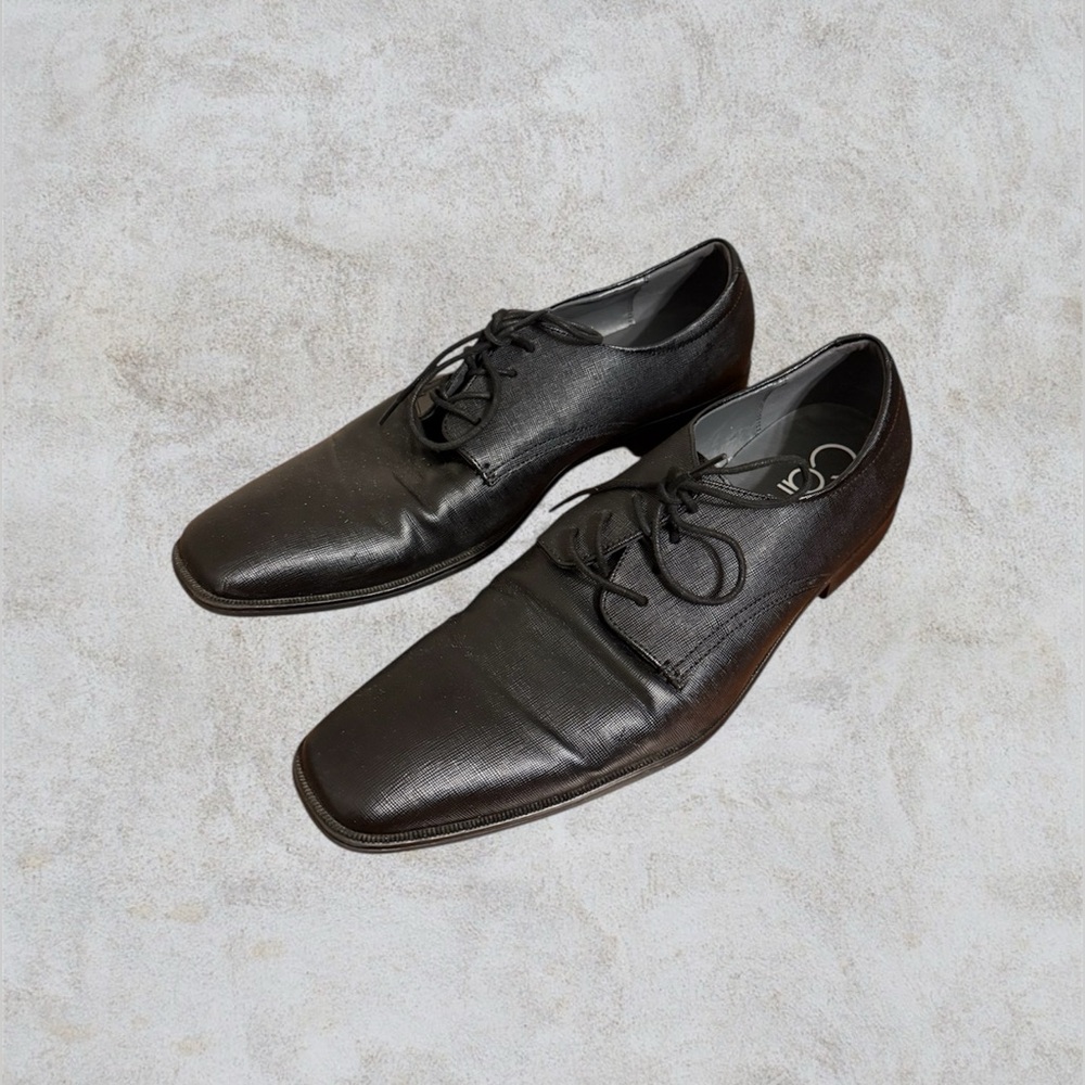 Calvin Klein Black Leather Oxfords